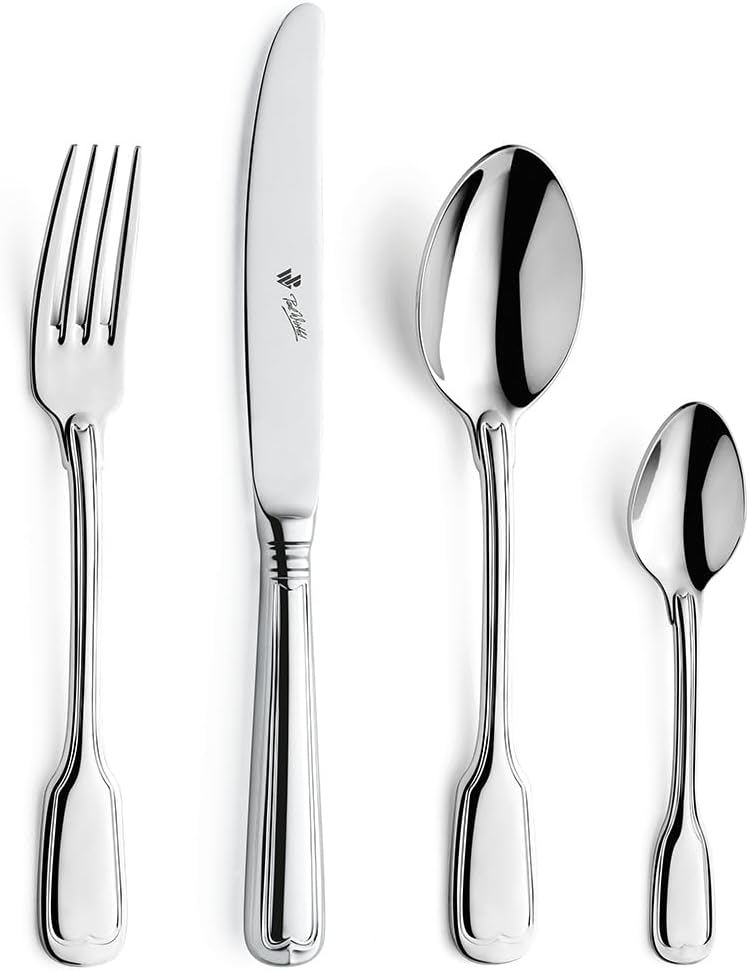 Paul Wirths AUGSBURGER FADEN 9800 Besteck Set für 6 Personen, Edelstahl rostfrei, poliert & spülmasc