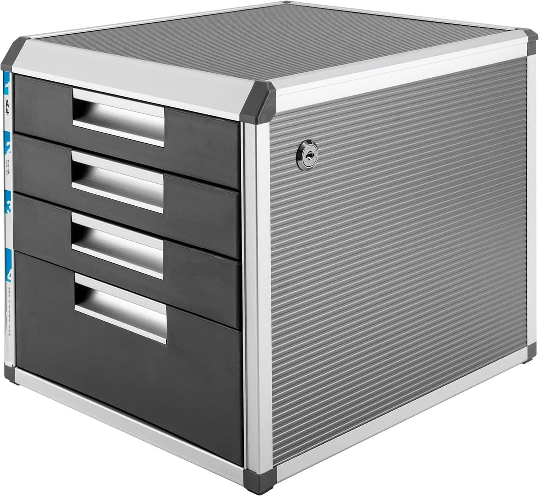 OUKANING Ablagebox mit 4 Schubladen - Schubladenbox mit hoher Kapazität Schubladenschrank Stahlschra