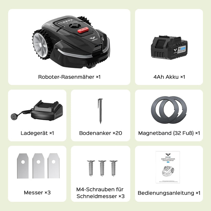 (2026 Neu) V3 Mähroboter ohne Begrenzungskabel mit Vision-Navigation | 150+ Hinderniserkennung und A
