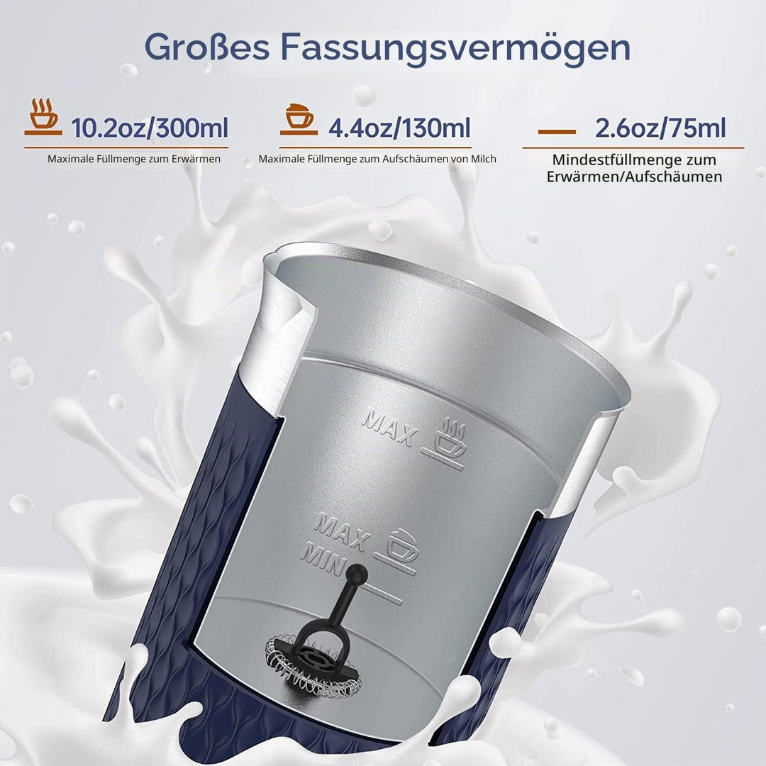 SIMPLETASTE Milchaufschäumer, 4 in 1 Elektrischer Automatischer Milchschäumer für Heissen und Kalten