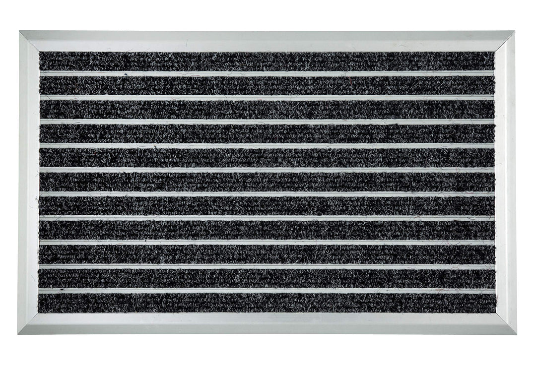 ASTRA rutschfeste Fussmatte aussen - Alu-Matte Exclusiv Mat - Aluminium Fussabtreter 45 x 75 cm Schm