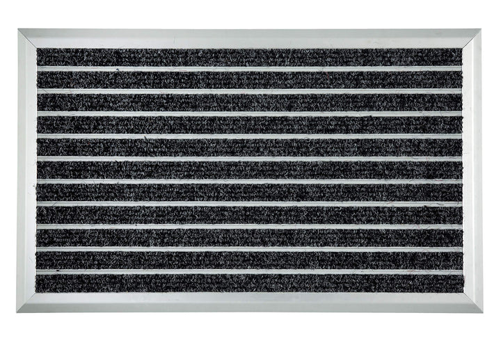 ASTRA rutschfeste Fussmatte aussen - Alu-Matte Exclusiv Mat - Aluminium Fussabtreter 45 x 75 cm Schm