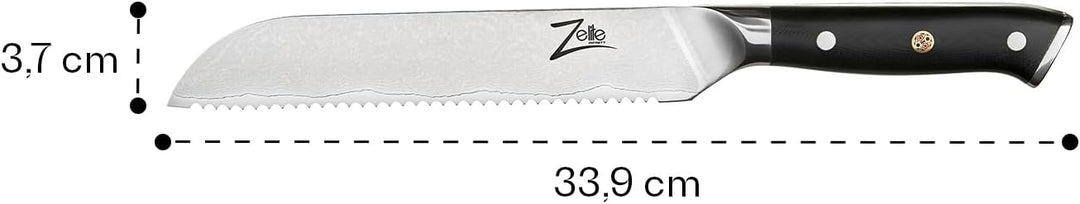 Zelite® Brotmesser, 20,3 cm Damastmesser, Scharfes Küchenmesser, Japanisches Messer für Zuhause &amp; Ga