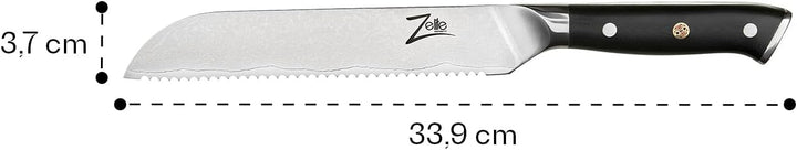 Zelite® Brotmesser, 20,3 cm Damastmesser, Scharfes Küchenmesser, Japanisches Messer für Zuhause &amp; Ga