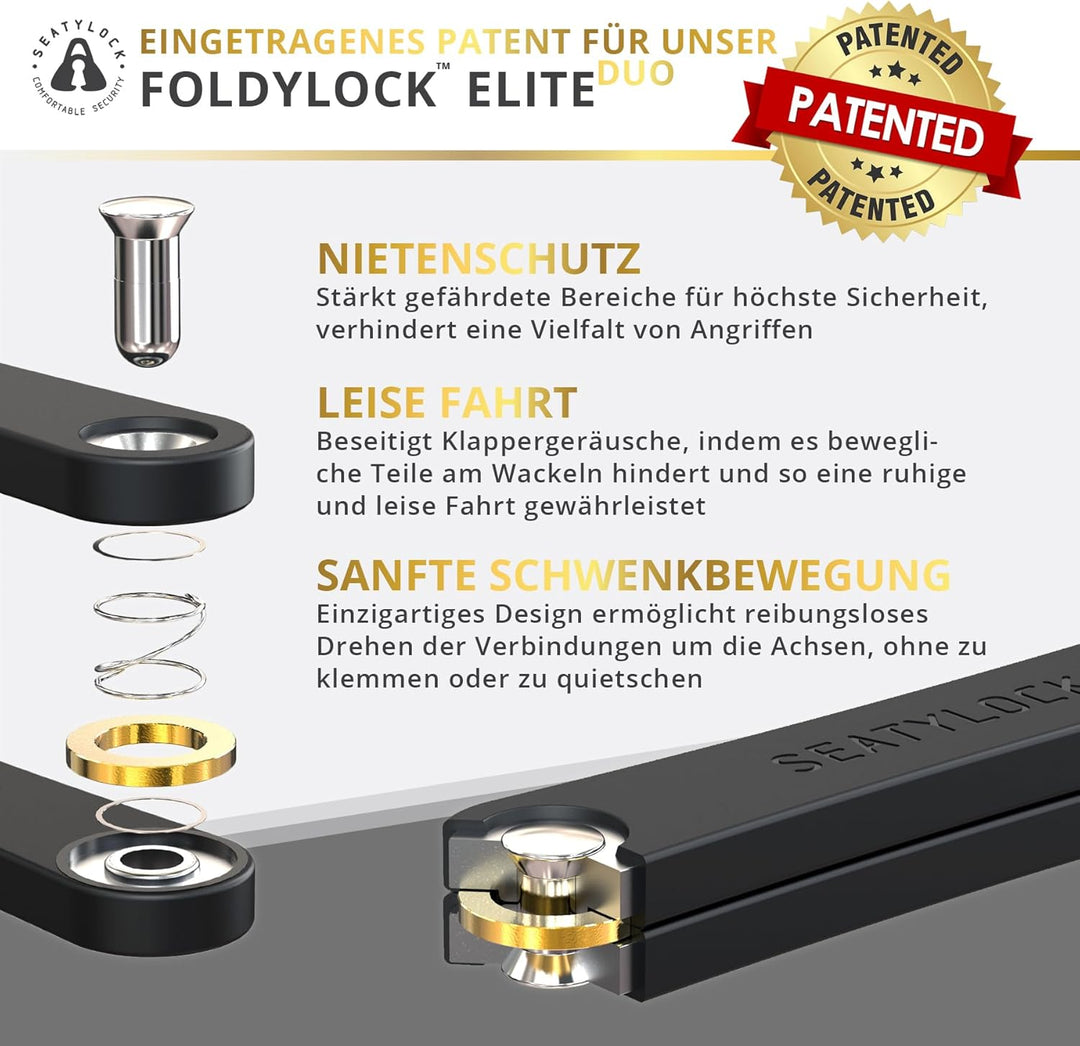 FoldyLock Elite 2x Fahrradschloss mit Schlüssel – Patentiertes Faltschloss Set mit Halterung - Tests
