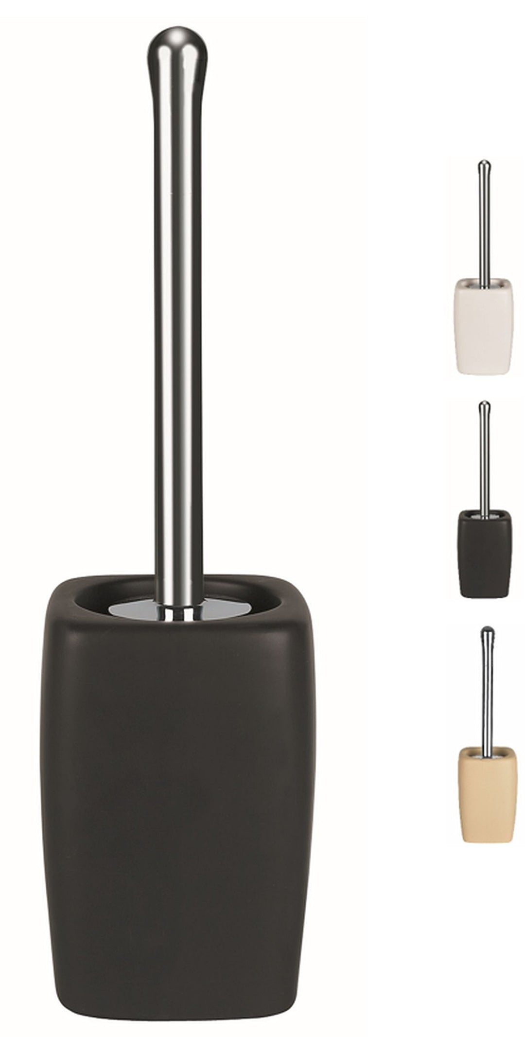 Spirella WC Bürste Retro Steingut 11,5 x 42 cm Schwarz, Schwarz