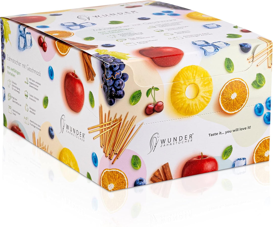 DISPLAY - 24 ERFRISCHENDE PACKUNGEN 'STARTERDISPLAY' - ZAHNSTOCHER MIT GESCHMACK - TASTY TOOTHPICKS