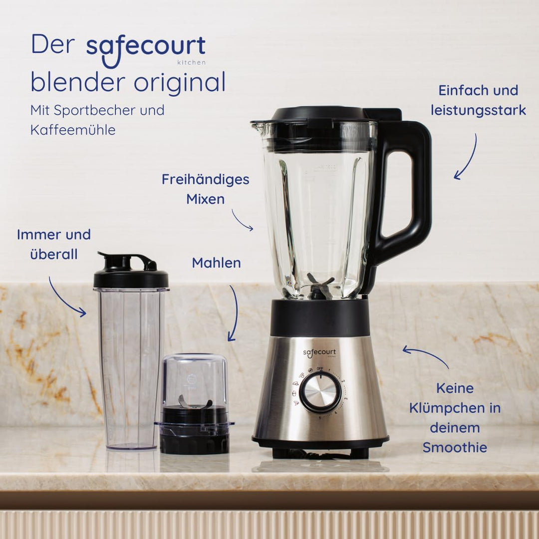 Safecourt Kitchen HB100 - Krachtige Blender Smoothie - 1000W - 1.5L BL100, BL100