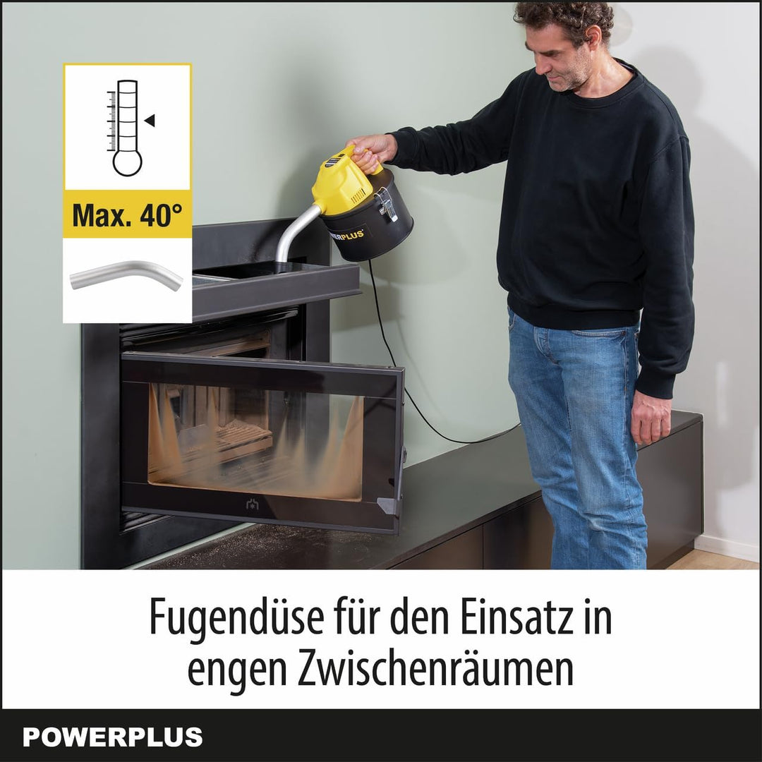 POWERPLUS Power Plus elektrischer Aschesauger POWX3004-600W kompakter Aschestaubsauger für Kamin, Of