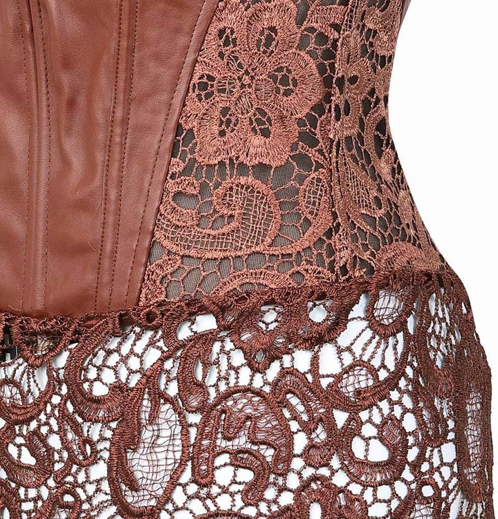 Josamogre Korsett Kleid Leder Corsage Korsagenkleid Spitze Corset grosse grösse Reissverschluss Burl
