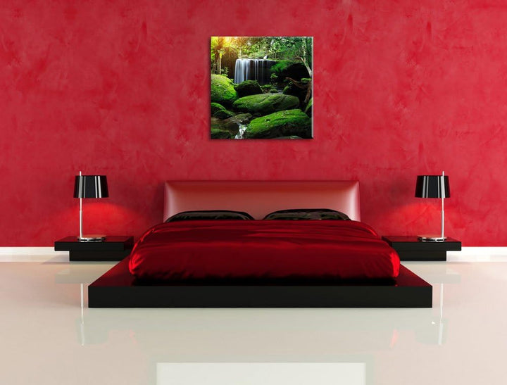 Pixxprint Regenwald in Thailand als Leinwandbild/Grösse: 70x70 cm/Wandbild/Kunstdruck/fertig bespann