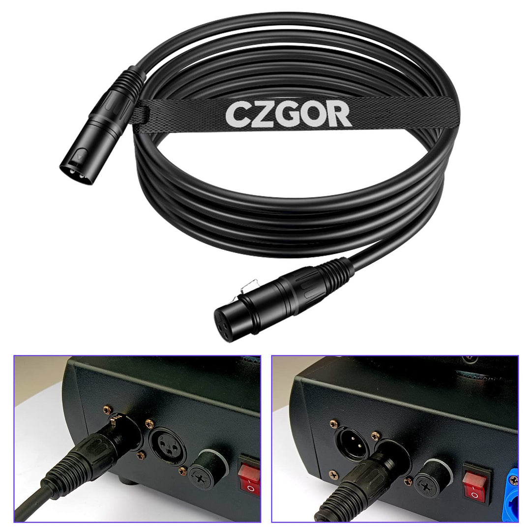 Czgor DMX Kabel 3M 8 Stück, Flexibles 3-Pin Signal XLR Männchen zu Weibchen DMX Kabeldraht, Geeignet