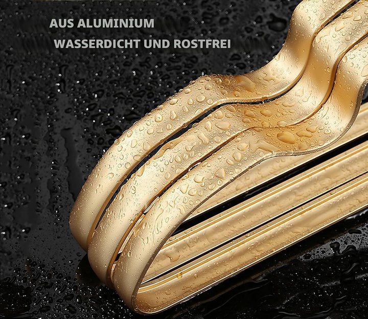 Amber Home Hochwertige mattgoldene Aluminium-Kleiderbügel, 20 Stück, 41,9 cm, extra glatt und langle
