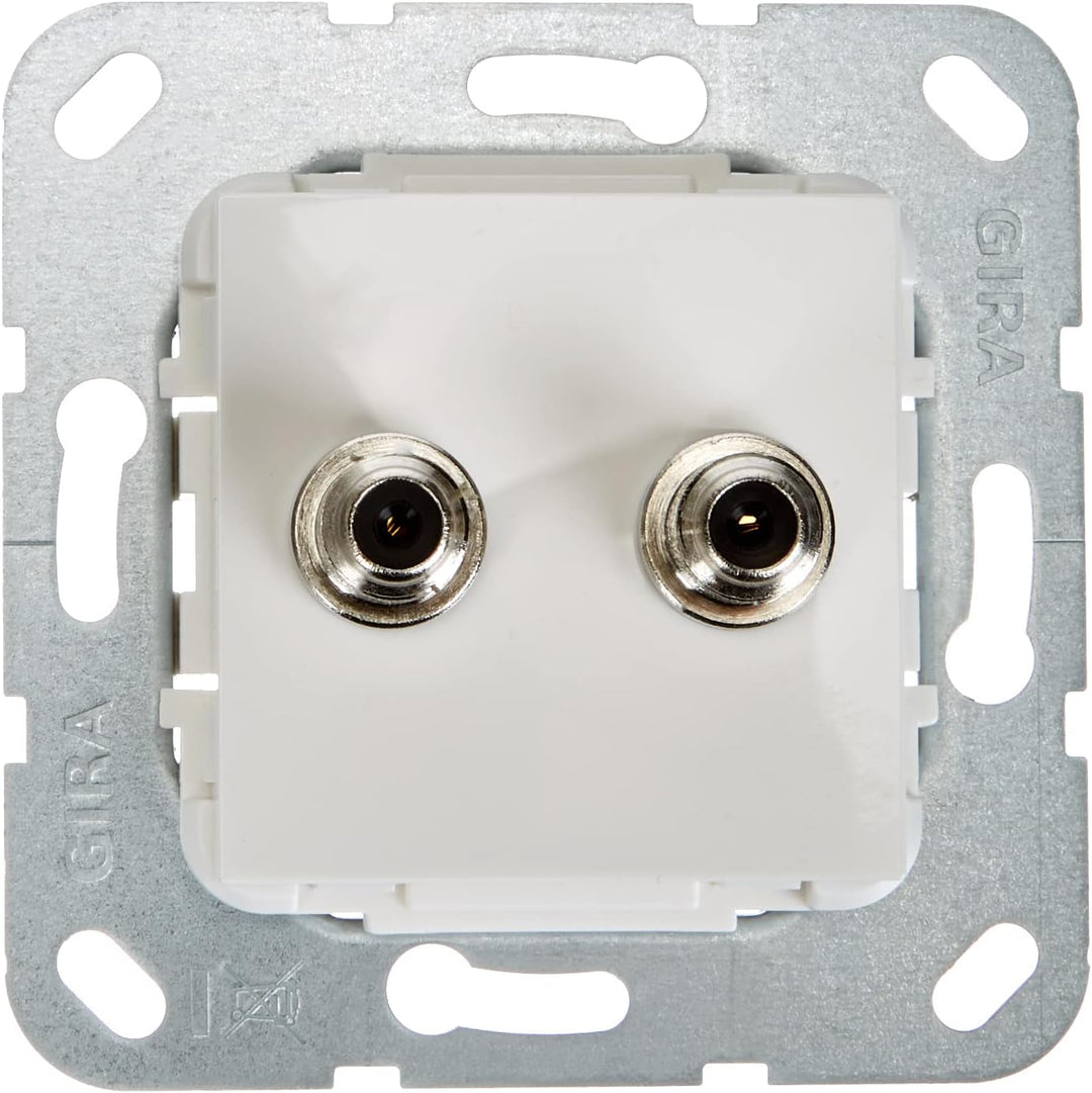 Gira 565103 SAT F Buchse 2-fach Gender Changer Einsatz, reinweiss