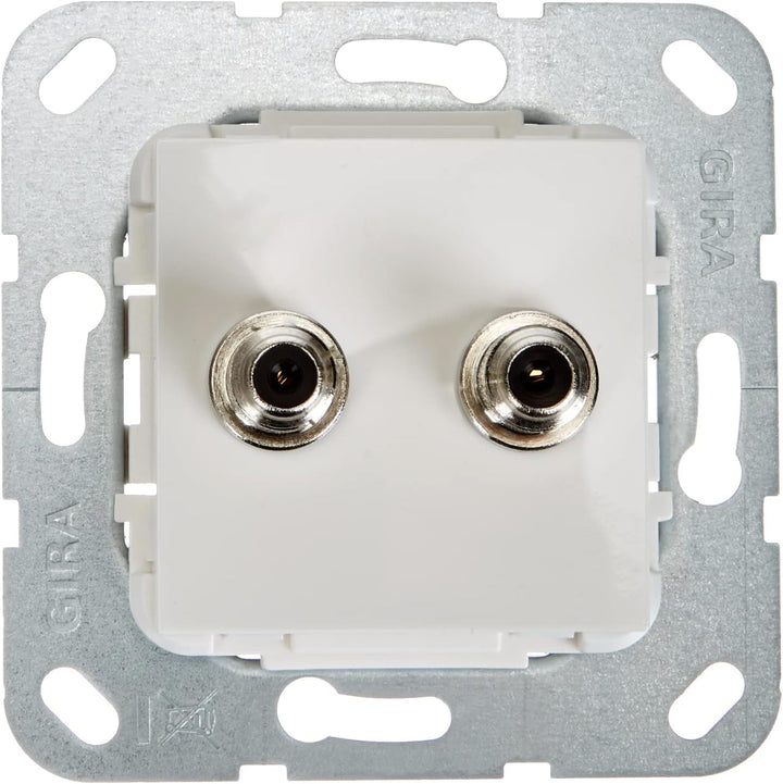 Gira 565103 SAT F Buchse 2-fach Gender Changer Einsatz, reinweiss