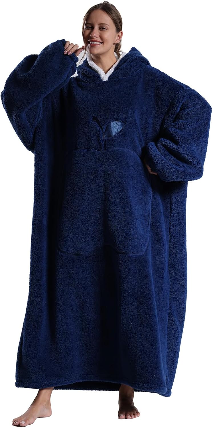 Verlängert Übergrosse Hoodie Decke,Decken Hoodie Damen mit Tasche und Kapuze,Superweiche und Warme K