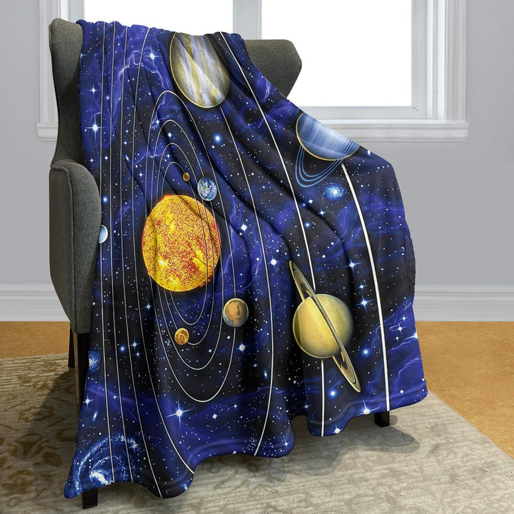 YISUMEI Decke 150x200 cm Kuscheldecken Sanft Flanell Weich Fleecedecke Bettüberwurf Sonnensystem