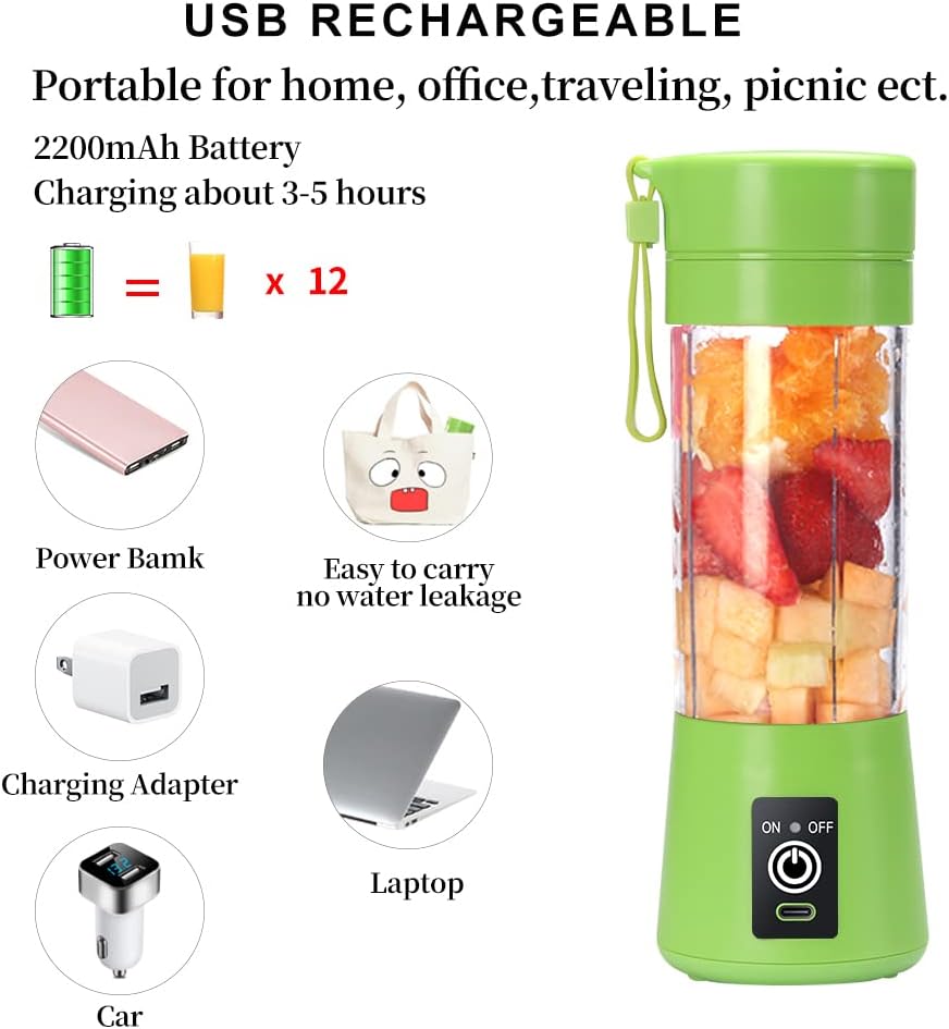 Mixer Smoothie Maker, Elektrischer USB-Entsafter Mixer, Tragbarer Mini-Mixer für Shakes und Smoothie