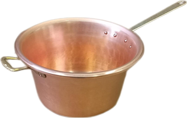 Kessel aus Kupfer für Polenta Töpfe, Kochtopf, Griff aus Messing Durchmesser 26 cm