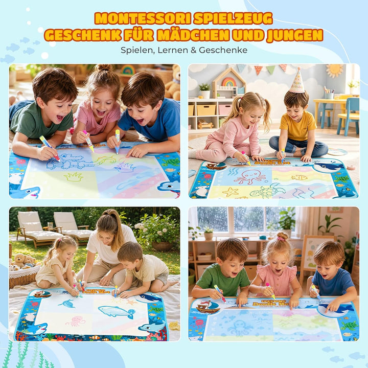 Spielzeug Kinderspielzeug ab 1, 2, 3 Jahren - Malmatte mit Wasserstift, Aqua Magic Doodle Painting M