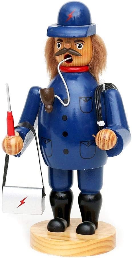 Wichtelstube-Kollektion Holz Räuchermann Räuchermännchen Räucherfigur Elektriker 11,5 x 11 x 20 cm