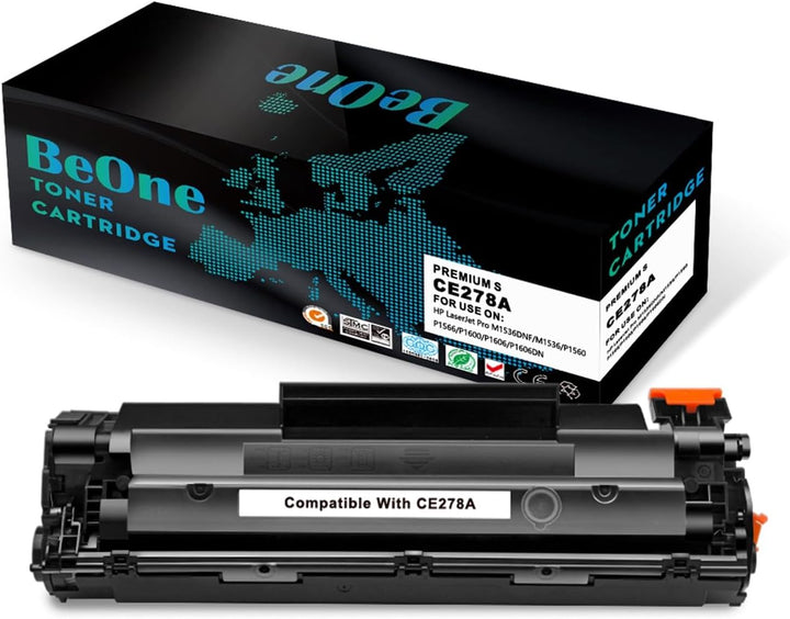 BeOne 1 x 78A CE278A Tonerkartuschen kompatibel mit HP LaserJet Pro M1536 MFP M1536DNF P1560 P1566 P