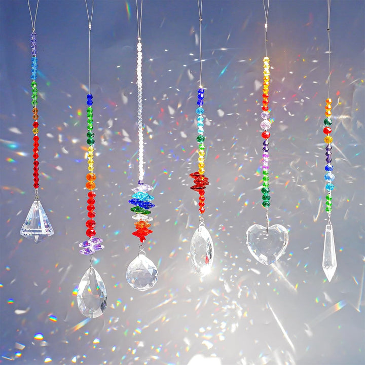 H&D HYALINE & DORA Bunte Kristall Regenbogen Sonnenfänger Hängende Chakra Glas Anhänger für Zuhause,