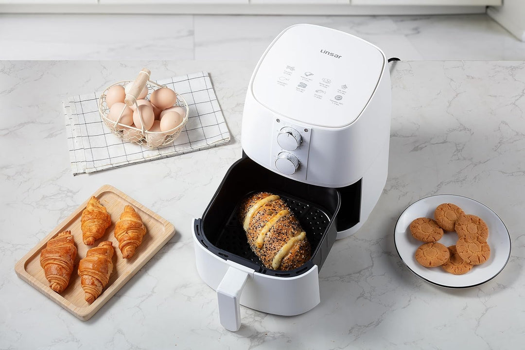 Heissluftfritteuse 4L - Airfryer mit Timer und Warmhaltefunktion - Temperatur wählbar - Energiespare
