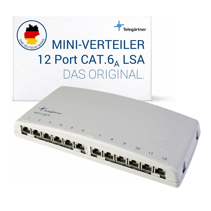 Telegaertner J02022A0053 12 Port Netzwerk-Patchpanel CAT 6a 1 HE