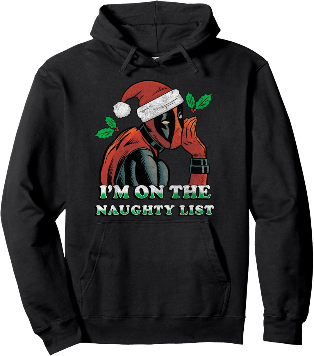 Marvel Deadpool Santa Secret Naughty List Weihnachten Pullover Hoodie