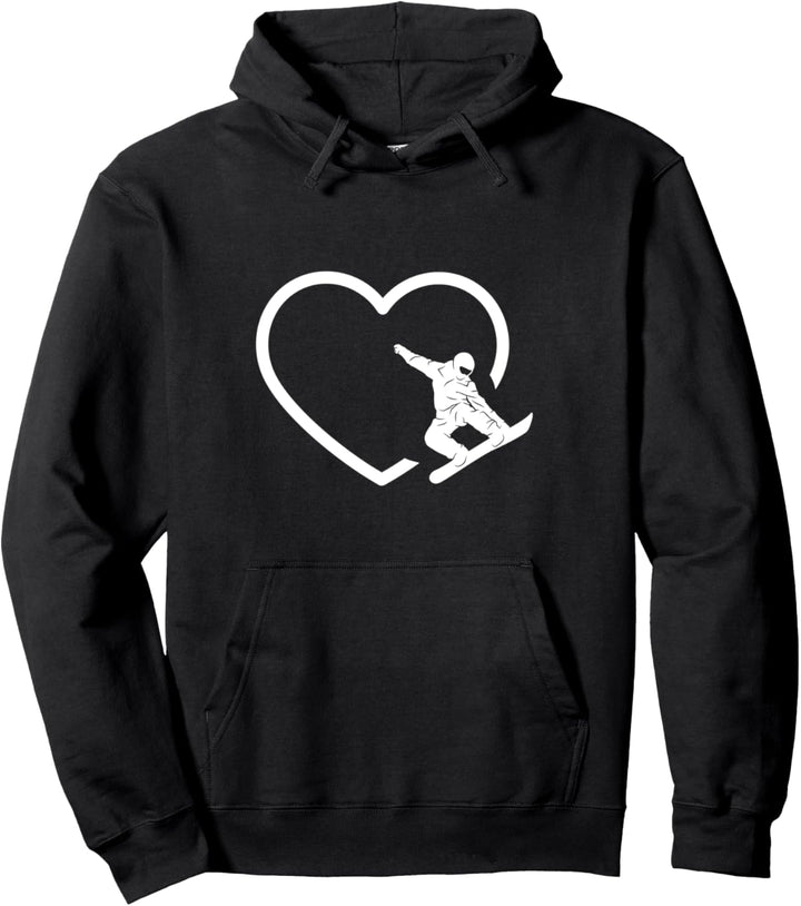 Snowboarden Design mit Snowboarder mit Herz Pullover Hoodie