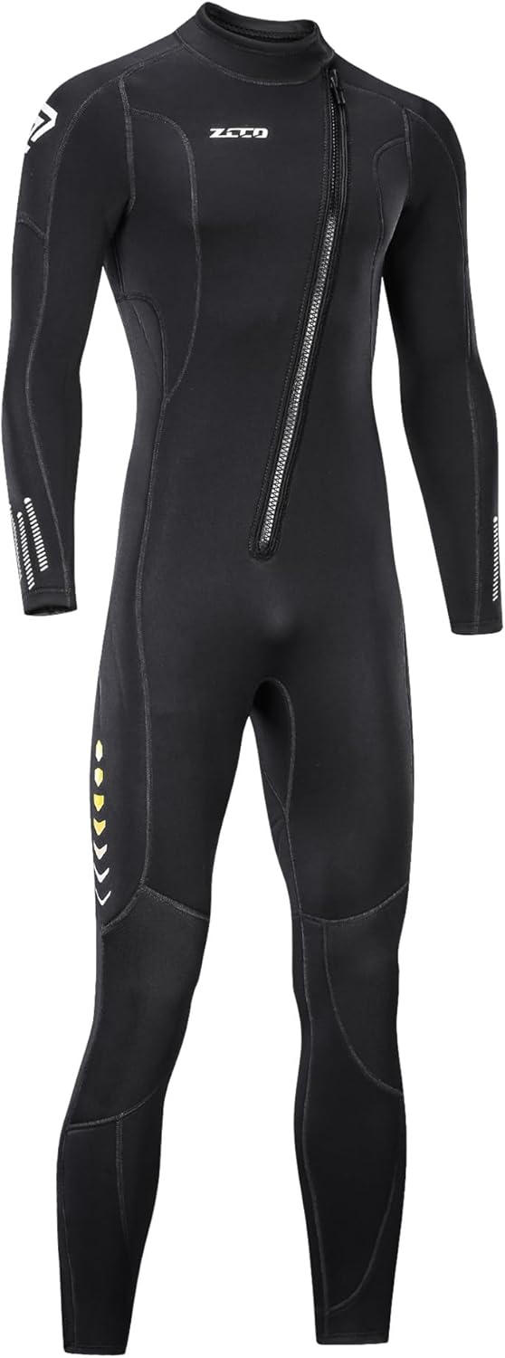 ZCCO Ultra-Stretch-Neoprenanzug, 3 mm, Frontreissverschluss, Ganzkörper-Tauchanzug, einteilig, für M