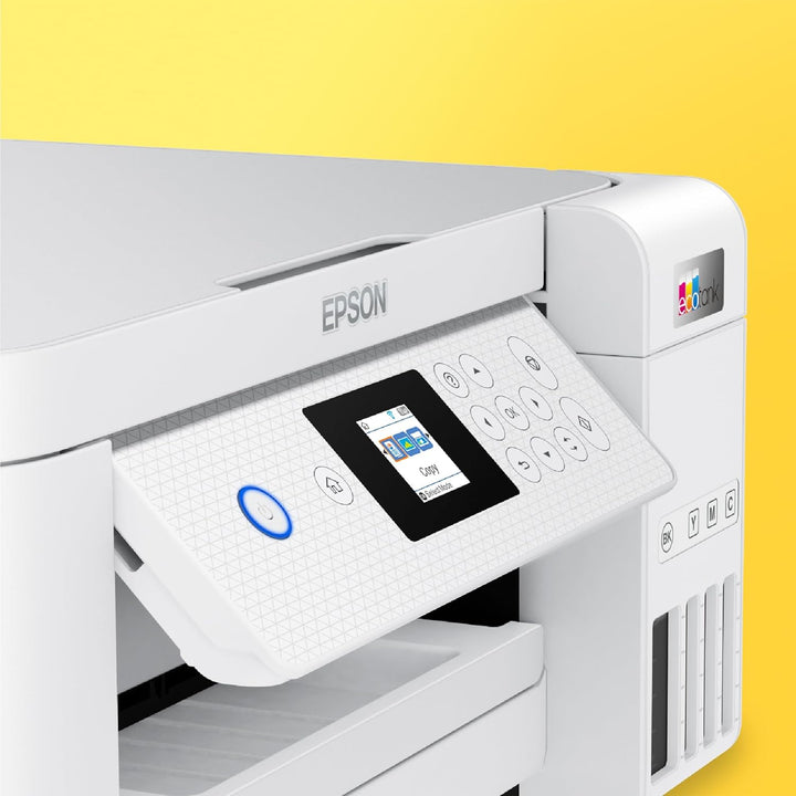 Epson EcoTank ET-2856 Wi-Fi-Tintenpatschendrucker zum Drucken, Scannen und Kopieren, inklusive Tinte
