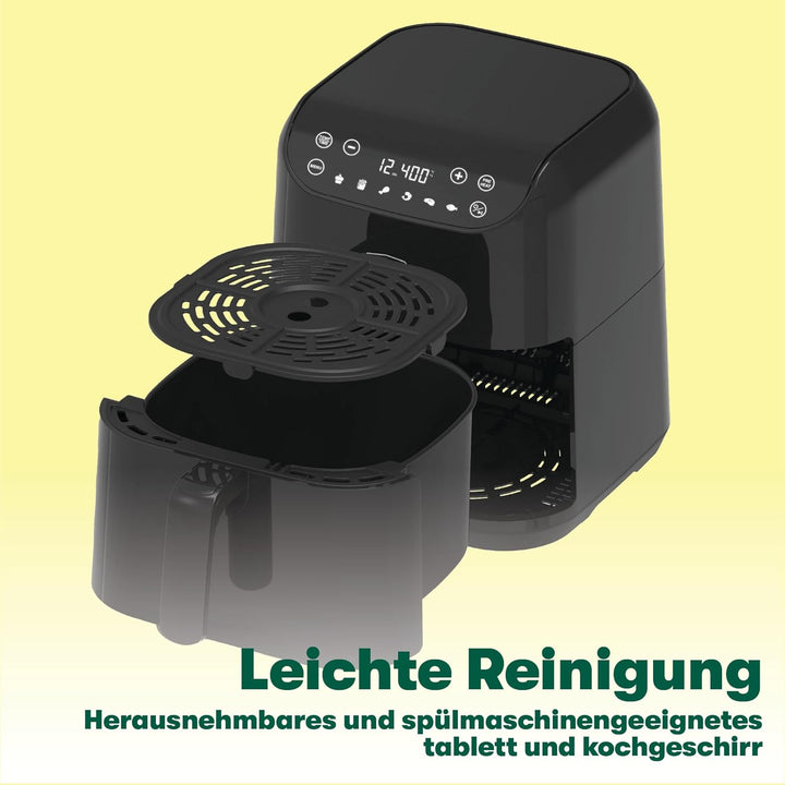 bella Digitaler Heissluftfritteuse mit 6 Litern, Antihaft-Korb und Grillrost, 60-Minuten-Timer, Touc
