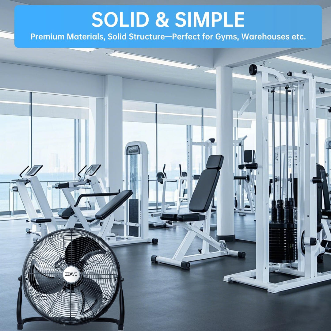 OZAVO Standventilator, Windmaschine ⌀35/45/50 cm mit 3 Laufgeschwindigkeiten, Bodenventilator Power,