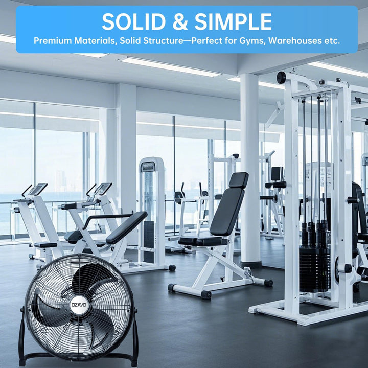 OZAVO Standventilator, Windmaschine ⌀50 cm mit 3 Laufgeschwindigkeiten, Bodenventilator Power, Tisch
