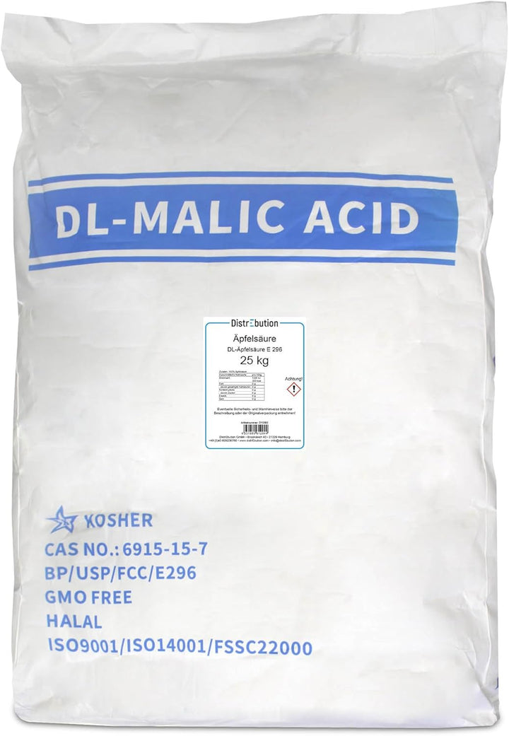 Apfelsäure Pulver 25kg Lebensmittelqualität E296 Säuerungsmittel Malic Acid