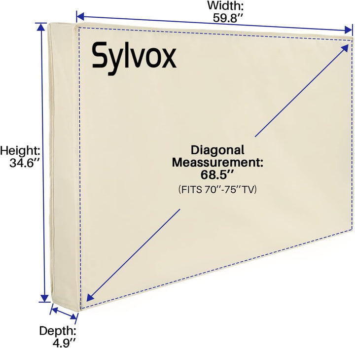 SYLVOX Outdoor wasserdichte Abdeckung für TV 75 zoll mit vollständig unterer Abdeckung, ausserhalb F
