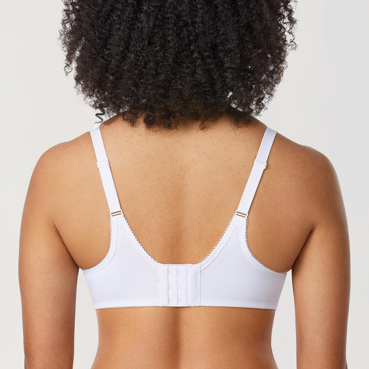 DELIMIRA Damen mit Bügel Nahtlose Vollschalen T-Shirt BH Gepolstert Grosse Grössen 65F Weiss, 65F We