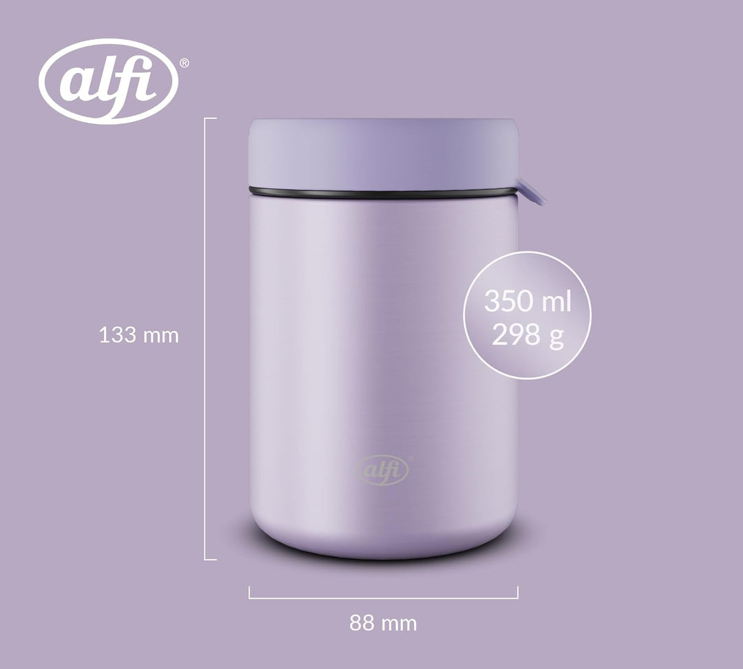 alfi ISO FOOD MUG 350ml, lila pastell, Edelstahl Thermobehälter für Essen, Isolierbehälter für Suppe