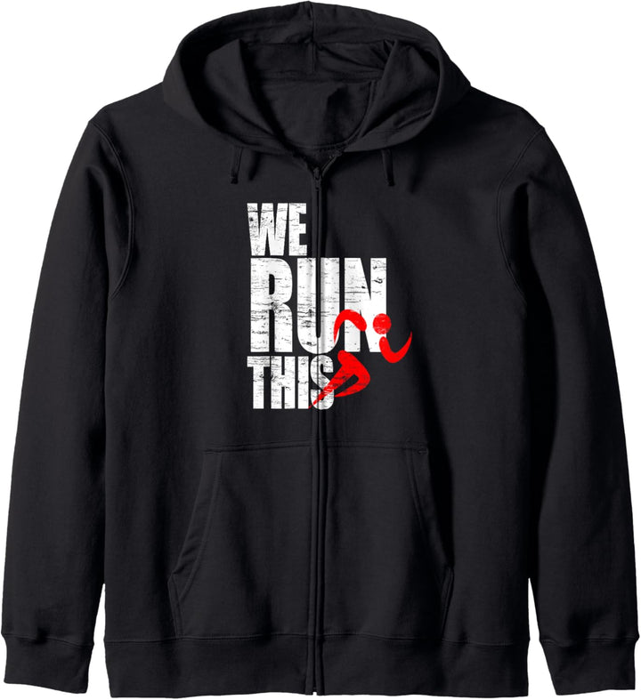We Run This Marathon Joggen Laufen Fitness Sprinten Lauf Kapuzenjacke