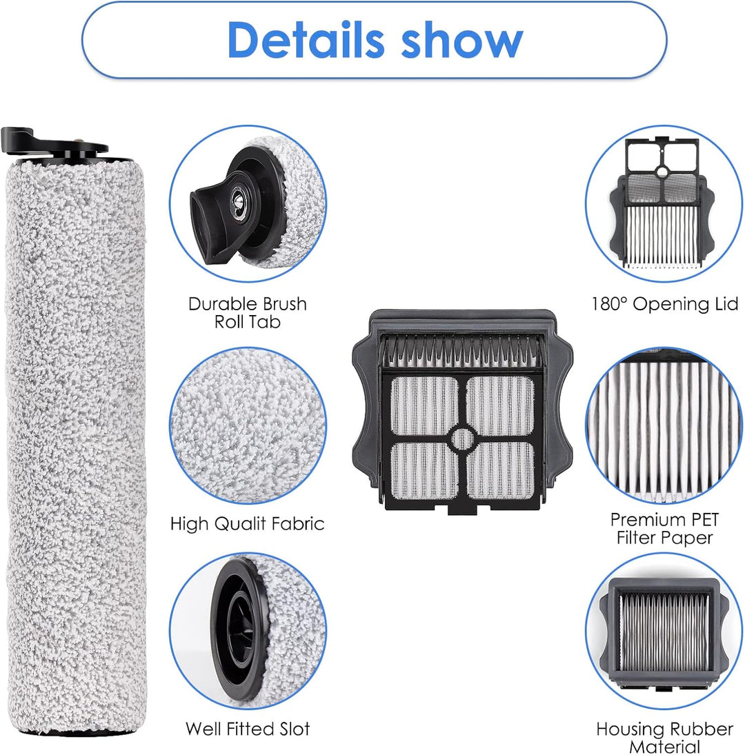 (5 Stück) Ersatz-Bürstenrollen und HEPA-Filter, Kompatibel Mit Tineco Floor One S3/ iFloor 3 Akku-Na