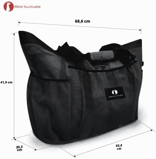 Red Suricata Ra-rso-lamebeba1 Netz-Strandtasche Schwarz / Schwarz, Schwarz / Schwarz