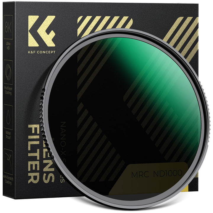 K&F CONCEPT Nano-X 72mm Graufilter ND1000 (10 Stop) ND Filter Slim Neutral Graufilter 72mm ND1000, 7