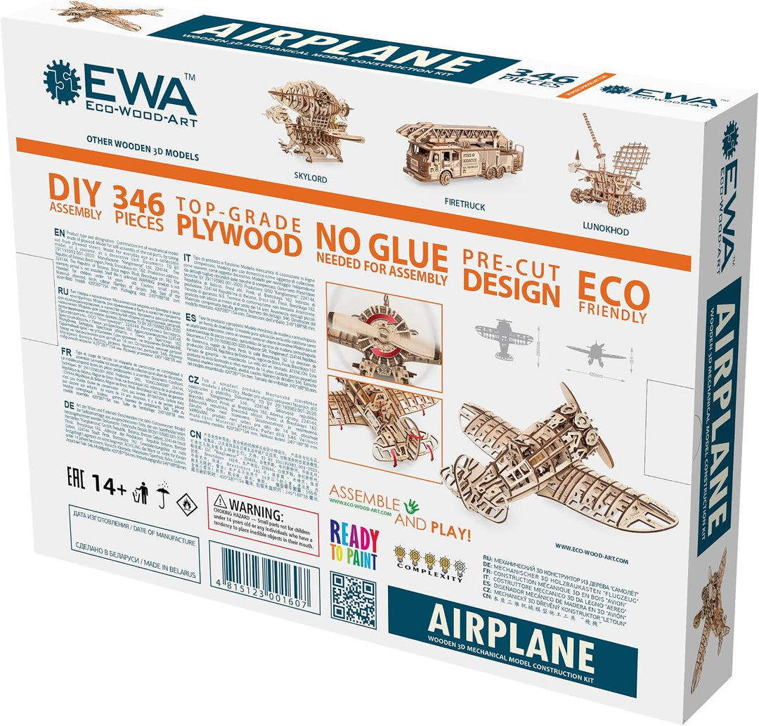 3D Puzzle Holz Flugzeug – DIY-3D Modellbausatz Erwachsene &amp; Jugendliche ab 14 Jahren – Holz Flugzeug