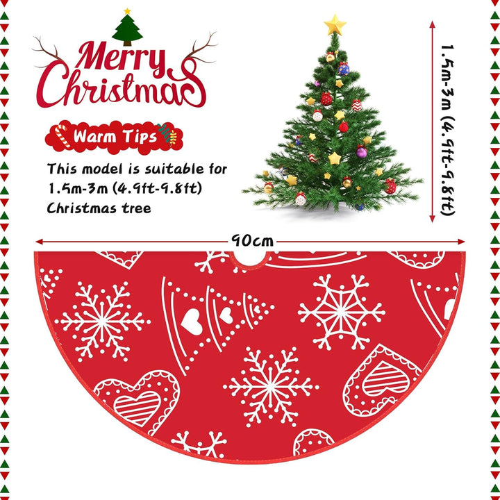 90cm Weihnachtsbaum Decke,Weihnachtsbaumdecke Rund Weihnachtsbaum Rock Christbaumdecke Christmas Tre