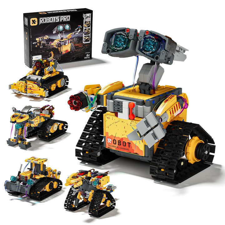 ZWOOS Technik Roboter Kinder Bauspielzeug,5-in 1 Programmierbarer Roboter Bausatz mit App &amp; Fernsteu