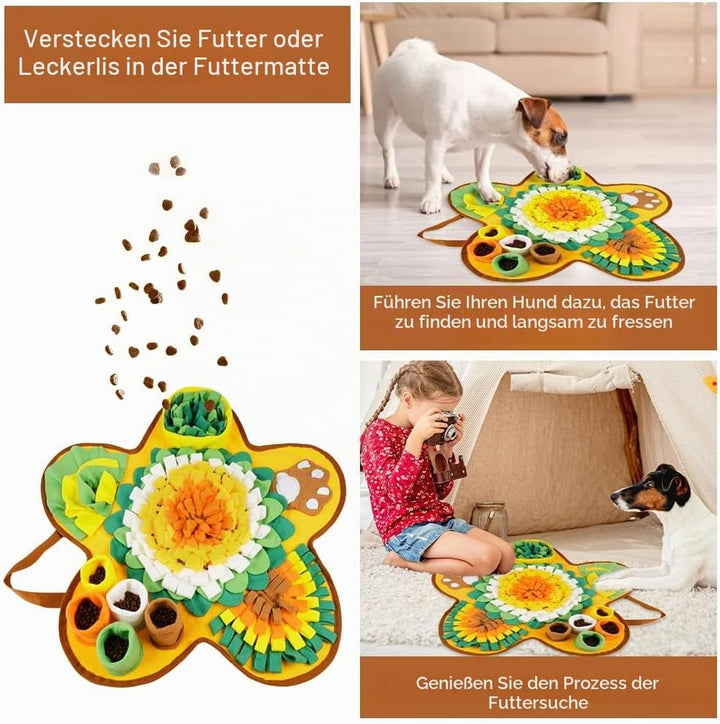 OSDUE Schnüffelteppich Hund, Futterschnüffel-Futtermatte, Hunde-Schnüffelmatte, Welpen-Trainingsmatt