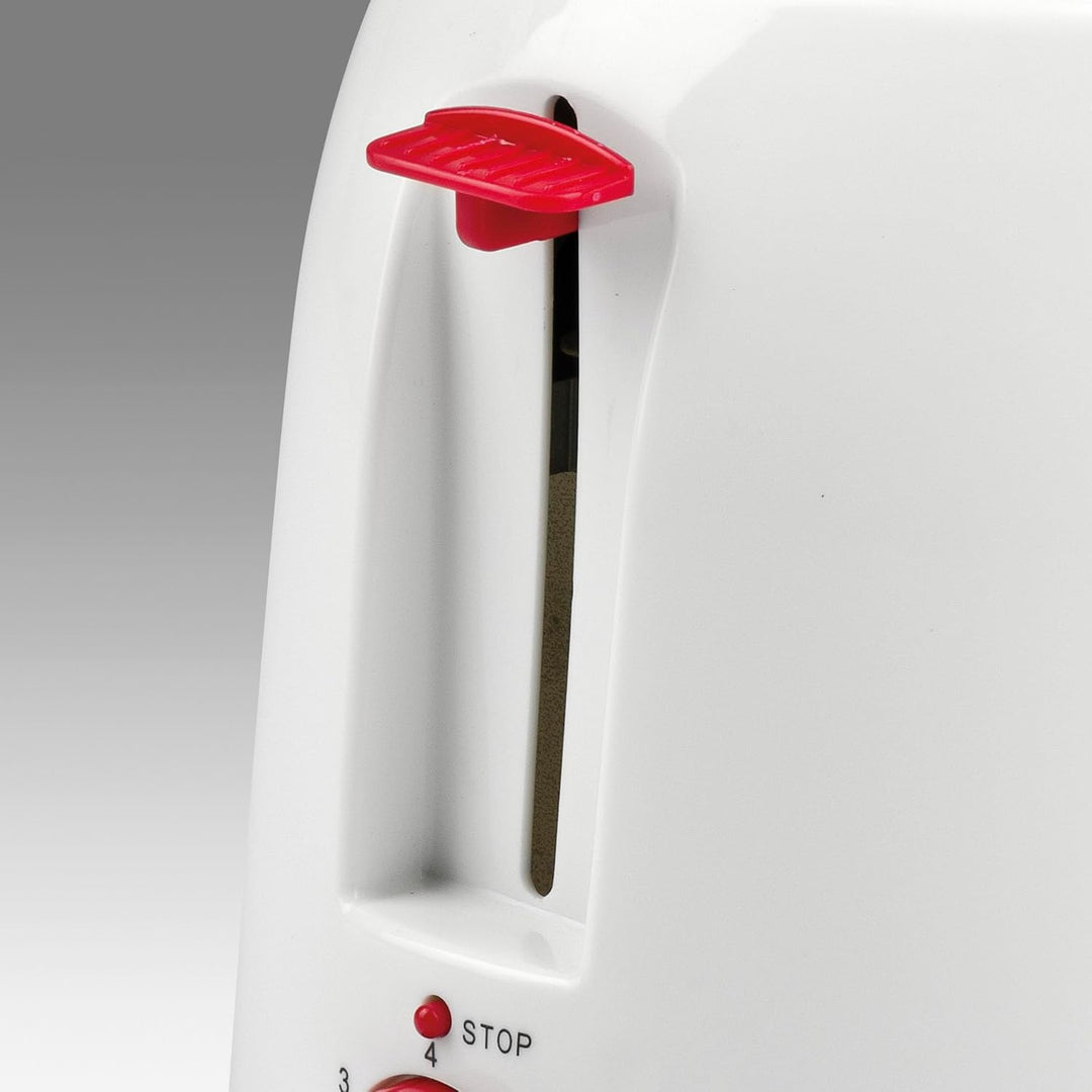 Girmi TP10 toaster, Kunststoff, Weiss/Rot Weiss / Rot, Weiss / Rot