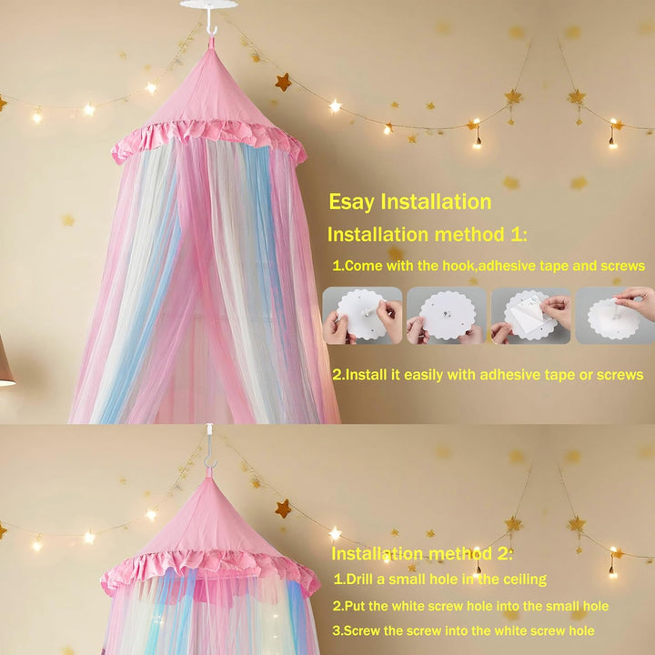 Regenbogen Bett Dachboden Twin Grösse atmungsaktive Dachboden Bett Vorhang für Bett, Prinzessin Spie